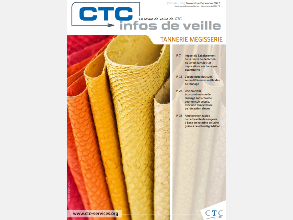 CTC infos de veille - Tannerie mégisserie novembre-décembre 2022