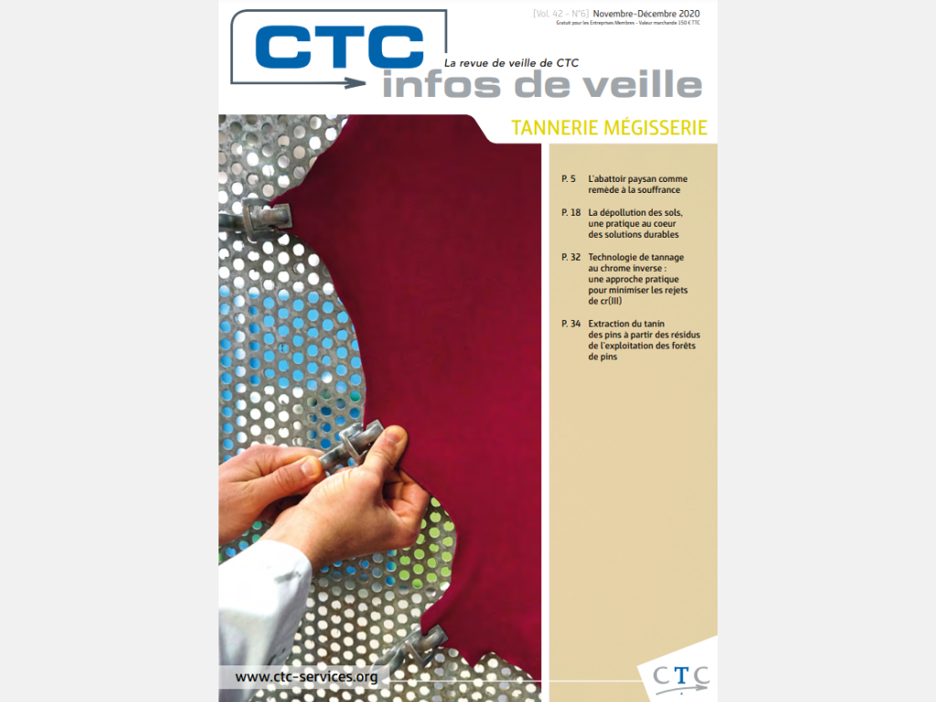 CTC infos de veille - Tannerie mégisserie novembre-décembre 2020